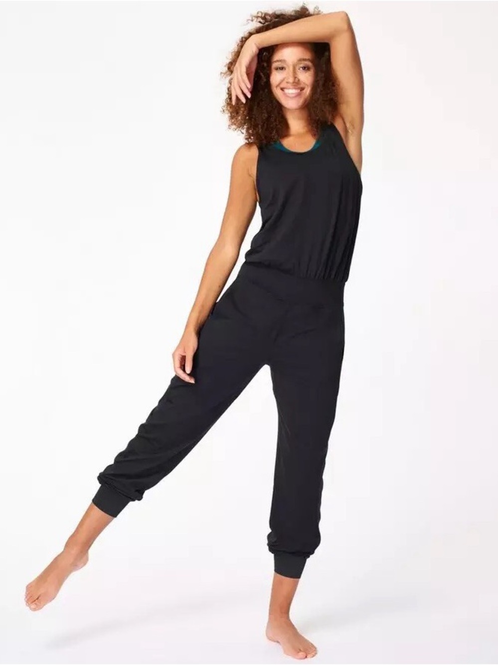 Sweaty Betty Jumpsuit Black Yoga One Piece, Size M, EUC